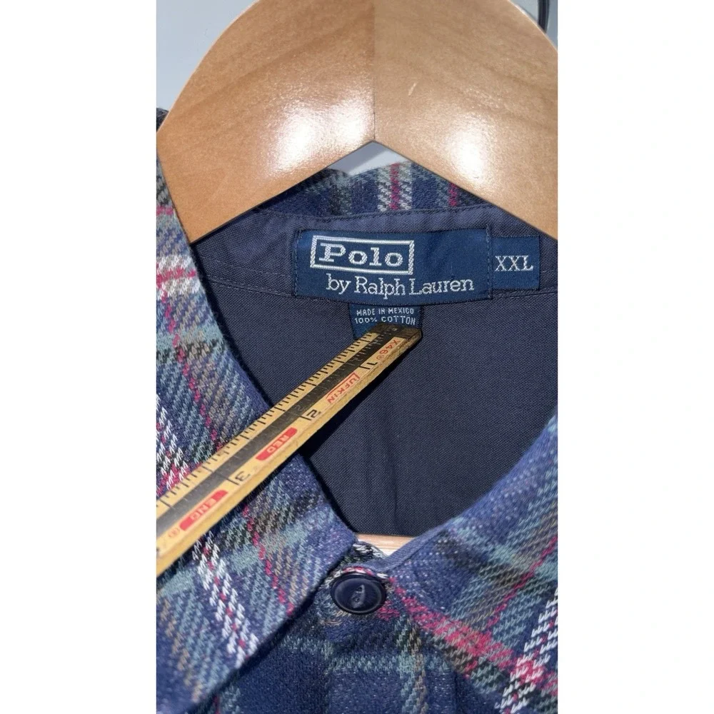 Polo Ralph Lauren 2XL‎ XXL Tartan Long Sleeve Flannel Double Pocket Workshirt